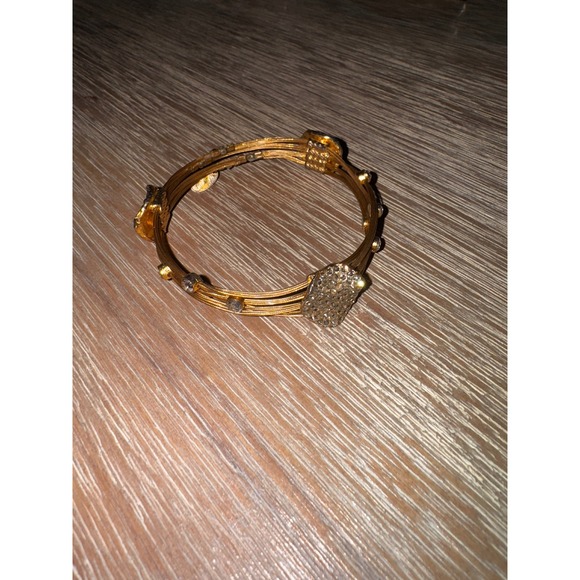 Seasonal Whispers Gold Bangle Bracelet Crystal Embellished Jewelry Stacking‎ - Picture 4 of 6
